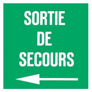 Panneau Sortie de Secours plexiglas Flèche Gauche 200 x 200mm