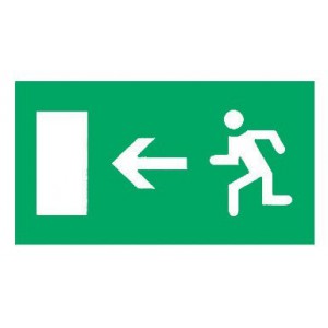 Panneau d'évacuation PVC Recto Verso Sortie Gauche 600 x 300mm