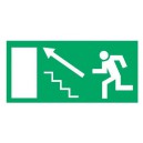 Panneau d'évacuation PVC Recto Verso Sortie Montée 600 x 300mm