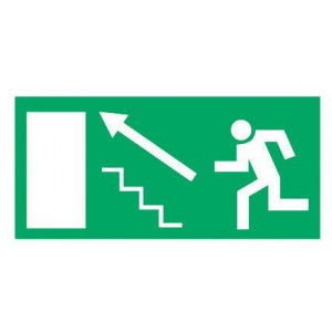 Panneau d'évacuation PVC Recto Verso Sortie Montée 600 x 300mm