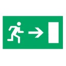 Panneau d'évacuation PVC Recto Verso Sortie Droite 890 x 300mm
