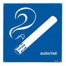 Panneau PVC Cigarette Autorisée 200 x 200mm