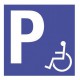 Panneau Alluminium Place de Parking Handicapés 350 x 350mm