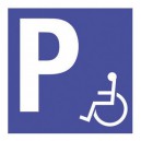 Panneau Alluminium Place de Parking Handicapés 350 x 350mm