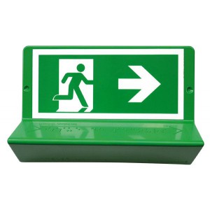 Signalisation en braille « Evacuation à droite »