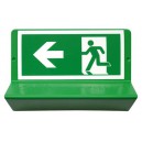 Panneau de signalisation en braille « Evacuation à gauche »