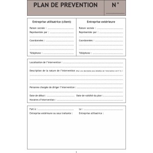 Lot de 20 plans de prévention
