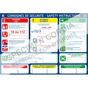 Consigne securité A3 Français/anglais