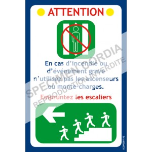 Consigne «empruntez les escaliers», gauche