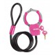 Menottes avec câble pour vélo  Master Lock 8275EURDPRO de couleur rose