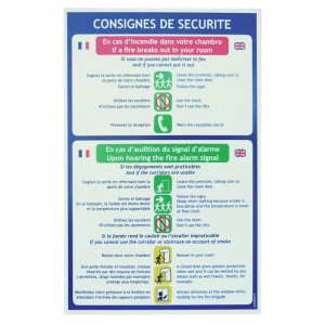 Consignes hôtel 2 langues