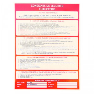 Consignes chaufferie