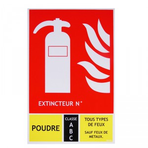 Panneau extincteur 125x190mm classe ABC