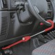 Antivol pour pédale de frein Master Lock 256EURDAT raccordé au volant