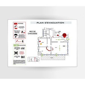 Impression Plan d'Evacuation sur PVC A5 210 x 148mm