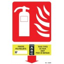 Panneau Extincteur Classe de Feu ABC 200 x 300mm