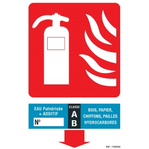 Panneau Extincteur Classe de Feu AB 200 x 300mm