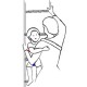 Porte enfant pour évacuation d'urgence