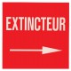 Panneau Extincteur Plexiglas Flèche Droite 100 x 100mm