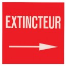 Panneau Extincteur Plexiglas Flèche Droite 100 x 100mm