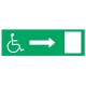 Panneau d'évacuation Handicapé Photoluminescent Flèche Droite 300 x 120mm