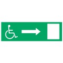 Panneau d'évacuation Handicapé Photoluminescent Flèche Droite 300 x 120mm