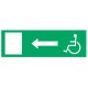 Panneau d'évacuation Handicapé Photoluminescent Flèche Gauche 300 x 120mm