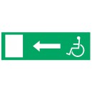 Panneau d'évacuation Handicapé Photoluminescent Flèche Gauche 300 x 120mm