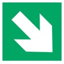 Panneau d'évacuation PVC Flèche Directionnelle Oblique 200 x 200mm