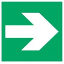 Panneau d'évacuation PVC Flèche Directionnelle Droite 200 x 200mm
