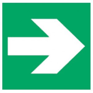 Panneau d'évacuation PVC Flèche Directionnelle Droite 200 x 200mm