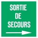 Panneau Sortie de Secours plexiglas Flèche Droite 100 x 100mm