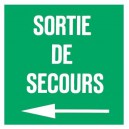 Panneau Sortie de Secours plexiglas Flèche Gauche 100 x 100mm